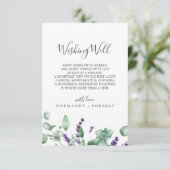Rustic Lavender Wedding Wishing Well Kaart (Staand voorkant)