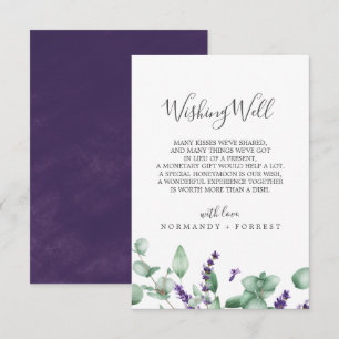 Rustic Lavender Wedding Wishing Well Kaart