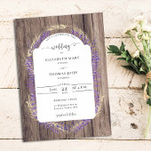 Rustic Lavender Wheat Floral Lijst Wood Weddenscha Kaart