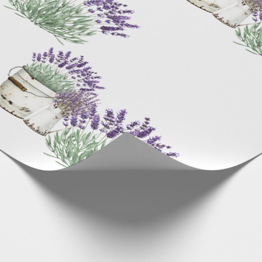  Rustic Lavender White Wrapping Paper Cadeaupapier (Hoek)