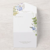 Rustic Lavender Wildbloemen Wit QR-code All In One Uitnodiging (Buitenkant)