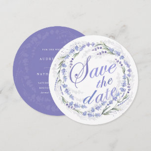 Rustic Lavender Wreath Wedding Save the Date
