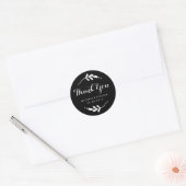 Rustic Leaf Black White Wedding Dank je Sticker (Envelop)