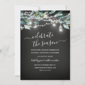 Rustic Leaf Chalkboard Kerstfeest Kaart (Voorkant)
