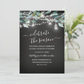 Rustic Leaf Chalkboard Kerstfeest Kaart (Staand voorkant)
