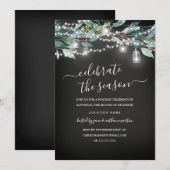 Rustic Leaf Chalkboard Kerstfeest Kaart (Voorkant / Achterkant)