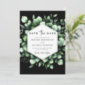 Rustic Leaf Eucalyptus Digital Wedding Save The Date (Staand voorkant)
