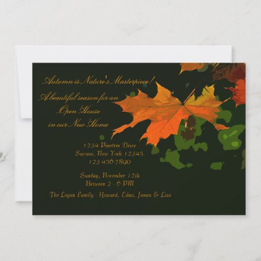 Rustic Leaf Invitation Kaart (Voorkant)