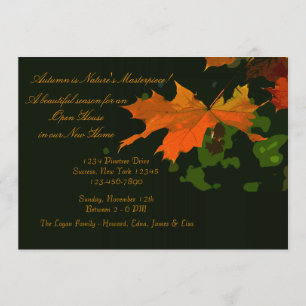 Rustic Leaf Invitation Kaart