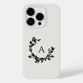 Rustic Leaf Monogram Initiaal Cream Neutraal Case-Mate iPhone Case (Achterkant)