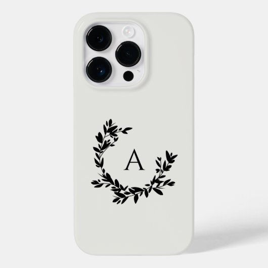 Rustic Leaf Monogram Initiaal Cream Neutraal Case-Mate iPhone Case (Achterkant)