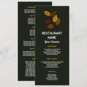 Rustic Leaf, Restaurant Slank Menu (Voorkant / Achterkant)