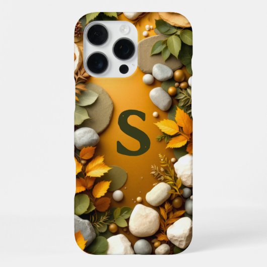 Rustic Leaf & Stone iPhone Hoesje (Achterkant)