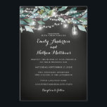 Rustic Leaf String Lights Huwelijksuitnodiging Kaart<br><div class="desc">Meer  rustieke huwelijksuitnodigingen in de Little Bayleigh-winkel!</div>