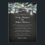 Rustic Leaf String Lights Huwelijksuitnodiging Kaart<br><div class="desc">Meer  rustieke huwelijksuitnodigingen in de Little Bayleigh-winkel!</div>
