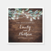 Rustic Leaf String Lights Wedding Servet (Voorkant)