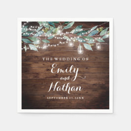 Rustic Leaf String Lights Wedding Servet