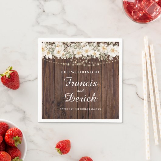 Rustic Leaf String Lights Wedding Servet (Insitu)