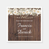 Rustic Leaf String Lights Wedding Servet (Voorkant)