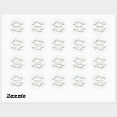 Rustic Leaf Waterverf Elegant Party Wedding Favor Ronde Sticker (Vel)