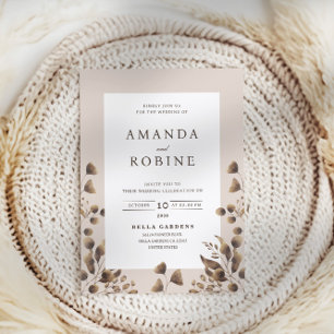Rustic Leaf Wedding Uitnodiging