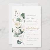 Rustic Leafy Green Eucalyptus Bunch Wedding Invite Bedankkaart (Voorkant)