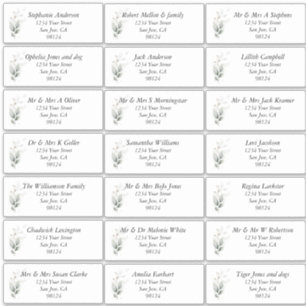 Rustic Leafy Guest Name Adresetiketten Sticker