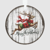 Rustic Leaping Reindeer  Ornament (achterkant)