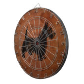 Rustic Leather met Scottish Terrier Illustration Dartbord (Voorkant Rechts)