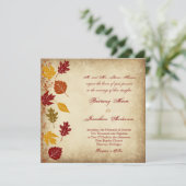 Rustic Leaves Autumn Fall Wedding Invitations Kaart (Staand voorkant)