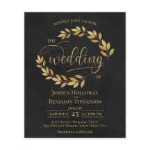 Rustic Leaves Black & Gold BUDGET Weddenschap uitn