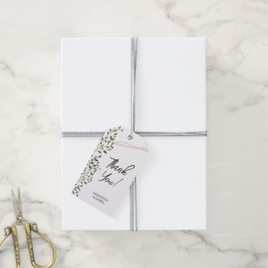 Rustic Leaves Bruiloft Cadeaulabel (Met Touw)