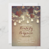 Rustic Leaves en Mason Jars Herfst Engagement Part Kaart (Voorkant)