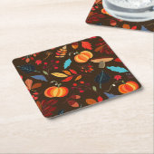 Rustic Leaves & Pumpkins Onderzetter (Schuin)