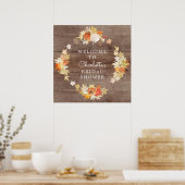 Rustic Leaves Pumpkins Vrijgezellenfeest Welkom Poster (Keuken)