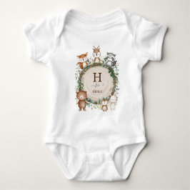 Rustic Leaves Schattige Woodland Animal Custom Mon Romper