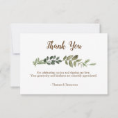 Rustic Leaves Wedding Hartelijk dank Kaart (Voorkant)