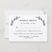 Rustic Leaves Wedding Response Card Kaart (Voorkant)