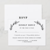Rustic Leaves Wedding Response Card Kaart (Voorkant / Achterkant)