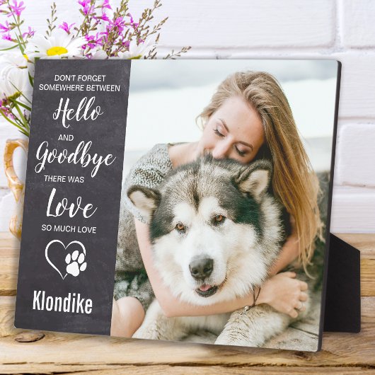 Rustic Leisteinen Herdenking Overlijden Hond Foto Fotoplaat