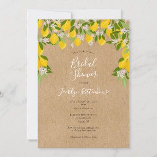 Rustic Lemon Blossom Greenery Vrijgezellenfeest Kaart