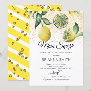 Rustic Lemon Bridal Shower Kaart