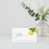 Rustic Lemon Bruiloft | Citrus Botanische Tuin Plaatskaartje (Staand voorkant)
