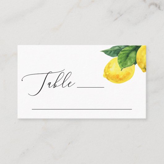 Rustic Lemon Bruiloft | Citrus Botanische Tuin Plaatskaartje (Voorkant)
