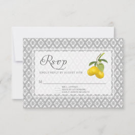Rustic Lemon Citrus Floral Geel Gray White RSVP