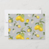 Rustic Lemon Citrus Floral Geel Gray White RSVP Kaartje (Achterkant)