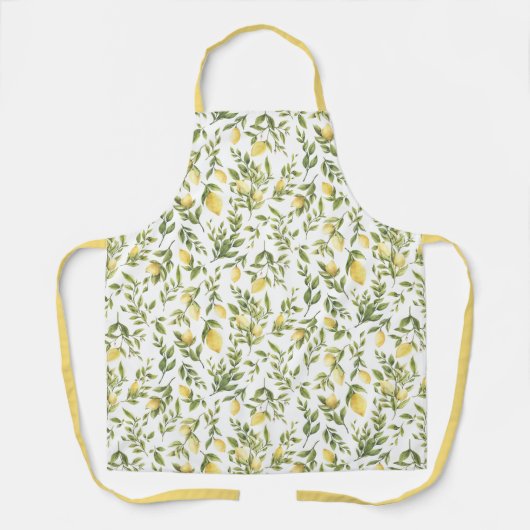 Rustic Lemon Citrus Orchard Pattern Print Schort (Voorkant)