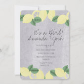 Rustic Lemon Citrus Stone Baby shower Kaart (Voorkant)