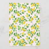 Rustic Lemon en Greenery Wedding Menu (Achterkant)