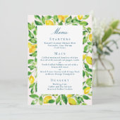Rustic Lemon en Greenery Wedding Menu (Staand voorkant)